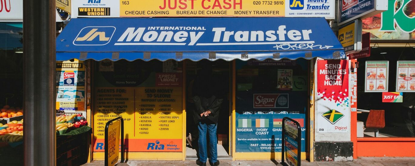 person standing in front of store