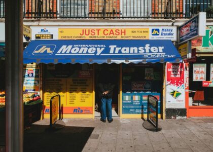 person standing in front of store